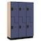 Salsbury Industries 2 Tier 'S' Designer Locker, 54"Wx76"Hx18"D, 6 Door, Blue 18-27368BLU - alternate 1